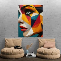 tableau visage femme cubisme colore portrait 3 4 3.webp