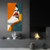 tableau visage minimaliste orange et bleu portrait 1 2 3.webp