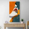 tableau visage minimaliste orange et bleu portrait 1 2 4.webp