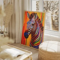 tableau zebre multicolore portrait 2 3 2.webp