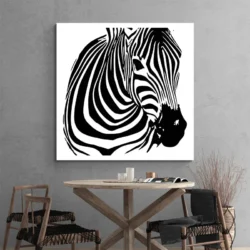 tableau zebre noir et blanc carre 2.webp