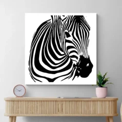 tableau zebre noir et blanc carre 3.webp