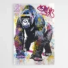 tableau gorille street art rose 1.webp