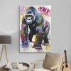 tableau gorille street art rose portrait 2 3 2.webp