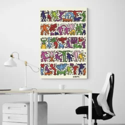 tableau keith haring colore portrait 2 3 4.webp