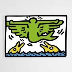 tableau keith haring dolphin flying angel 1.webp
