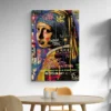 tableau la jeune fille a la perle street art portrait 2 3 4.webp