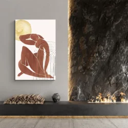 tableau minimaliste femme soleil dore portrait 2 3 4.webp