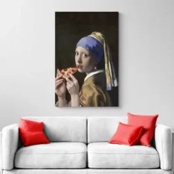 tableau moderne la jeune fille a la perle portrait 2 3 2.webp