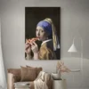 tableau moderne la jeune fille a la perle portrait 2 3 4.webp