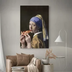 tableau moderne la jeune fille a la perle portrait 2 3 4.webp