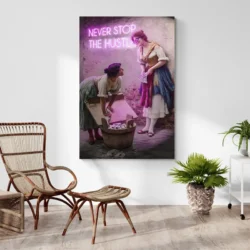 tableau moderne never stop the hustle portrait 2 3 2.webp