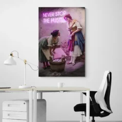 tableau moderne never stop the hustle portrait 2 3 3.webp