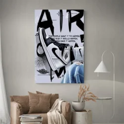 tableau nike air jordan noir portrait 2 3 4.webp