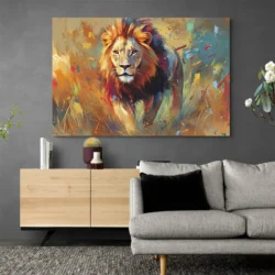 tableau peinture lion couleur paysage 3 2 2.webp
