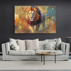 tableau peinture lion couleur paysage 3 2 3.webp
