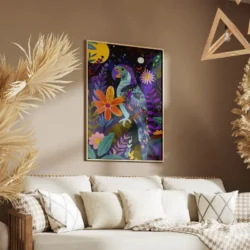 tableau perroquet colore portrait 2 3 4.webp