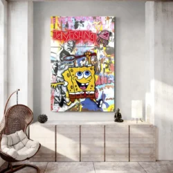 tableau pop art bob leponge portrait 2 3 3.webp