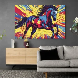 tableau pop art cheval paysage 3 2 3.webp