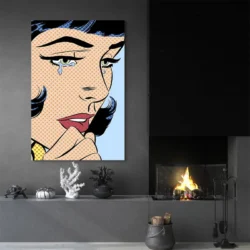 tableau pop art femme qui pleure portrait 2 3 4.webp