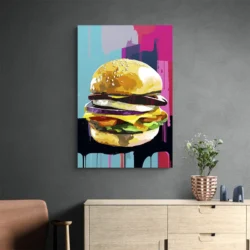 tableau pop art hamburger portrait 2 3 4.webp