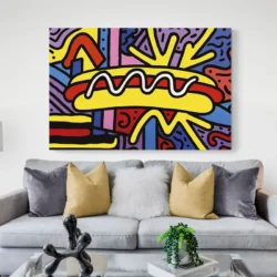 tableau pop art hot dog paysage 3 2 4.webp