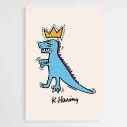 tableau pop art keith haring dinosaure 1.webp