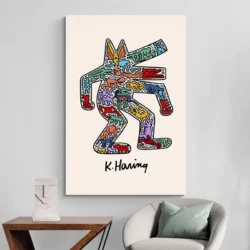 tableau pop art keith haring dog portrait 2 3 2.webp