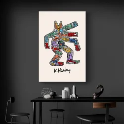 tableau pop art keith haring dog portrait 2 3 3.webp