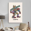 tableau pop art keith haring dog portrait 2 3 4.webp
