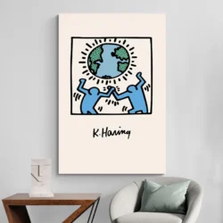 tableau pop art keith haring world portrait 2 3 3.webp