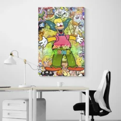 tableau pop art krusty le clown portrait 2 3 3.webp