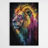 tableau pop art lion colore 1.webp