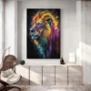 tableau pop art lion colore portrait 2 3 3.webp