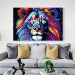 tableau pop art lion paysage 3 2 4.webp