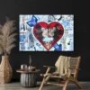 tableau pop art mickey minnie paysage 3 2 2.webp