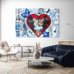 tableau pop art mickey minnie paysage 3 2 3.webp