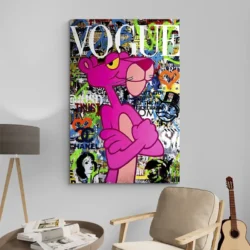 tableau pop art panthere rose portrait 2 3 3.webp
