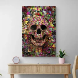 tableau pop art tete de mort portrait 2 3 3.webp