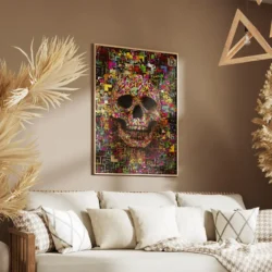 tableau pop art tete de mort portrait 2 3 4.webp