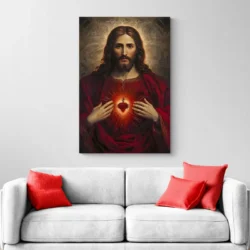 tableau sacre coeur de jesus portrait 2 3 4.webp