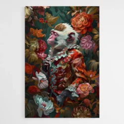 tableau singe moderne fleurs 1.webp