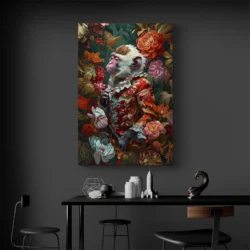tableau singe moderne fleurs portrait 2 3 3.webp