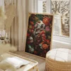 tableau singe moderne fleurs portrait 2 3 4.webp