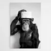 tableau singe noir et blanc toilettes 1.webp
