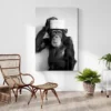 tableau singe noir et blanc toilettes portrait 2 3 4.webp