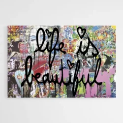 tableau street art la vie est belle 1.webp