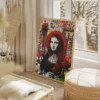 tableau street art mona lisa rouge portrait 2 3 4.webp