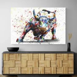 tableau taureau pop art paysage 3 2 2.webp