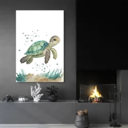 tableau tortue chambre enfant portrait 2 3 2.webp